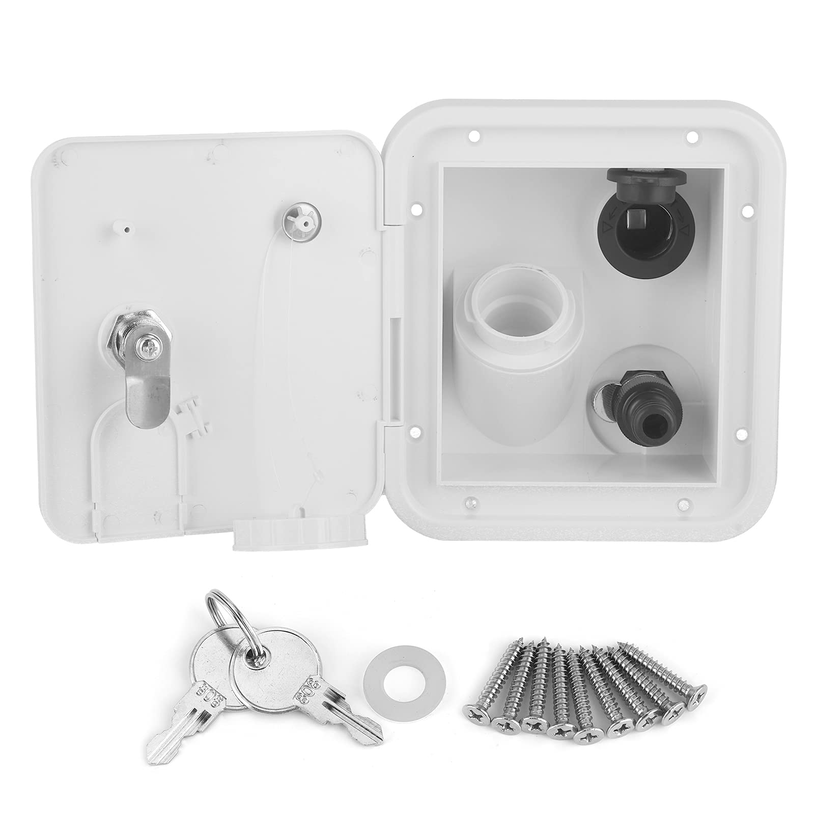 Ldafava RV Wassereinlassquadratte Form mit Zigarre Leichter Druckfüllungsanschluss mit Schloss für Schlupfanhänger -Wohnmobil -Motorrad -Yacht -ABS -Material 12 V/24 V Spannung 6,55 x 6 Ldafava RV Wassereinlassquadratte Form mit Zigarre Leichter Druckfüllungsanschluss mit Schloss für Schlupfanhänger -Wohnmobil -Motorrad -Yacht -ABS -Material 12 V/24 V Spannung 6,55 x 6 von Ldafava