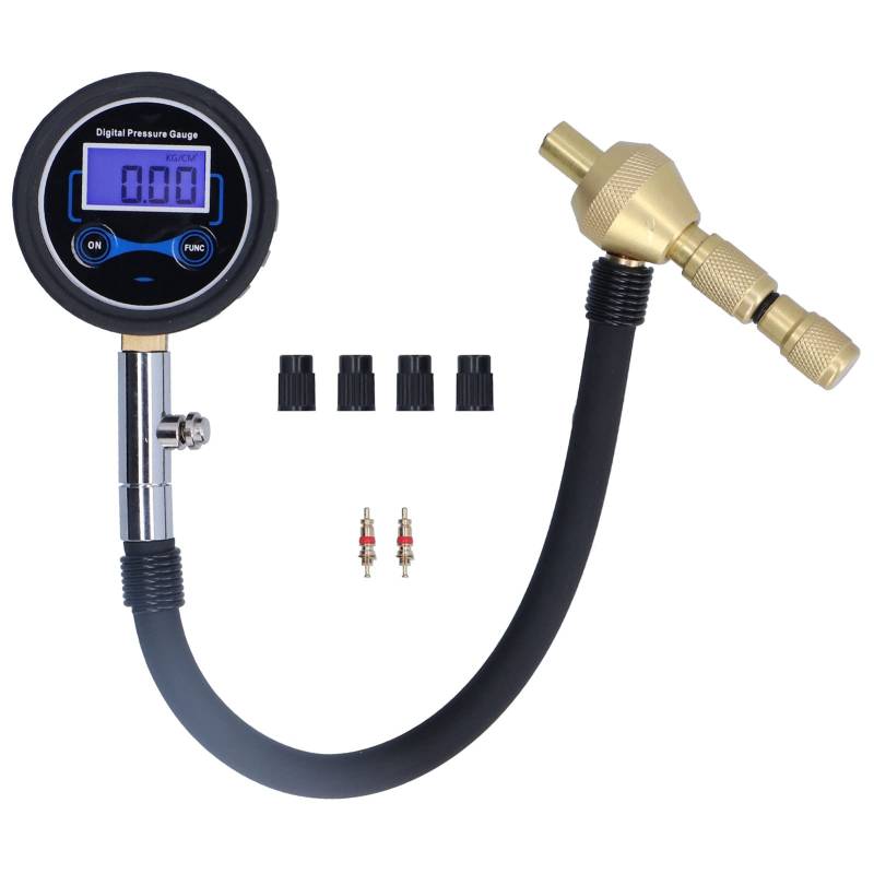 Ldafava Reifendruckmesser Digital LCD Display hochpräzise Autoreparatur Multifunktionales Werkzeug für die Wartung des Autos aus Gummi und Messing Universal Fit von Ldafava