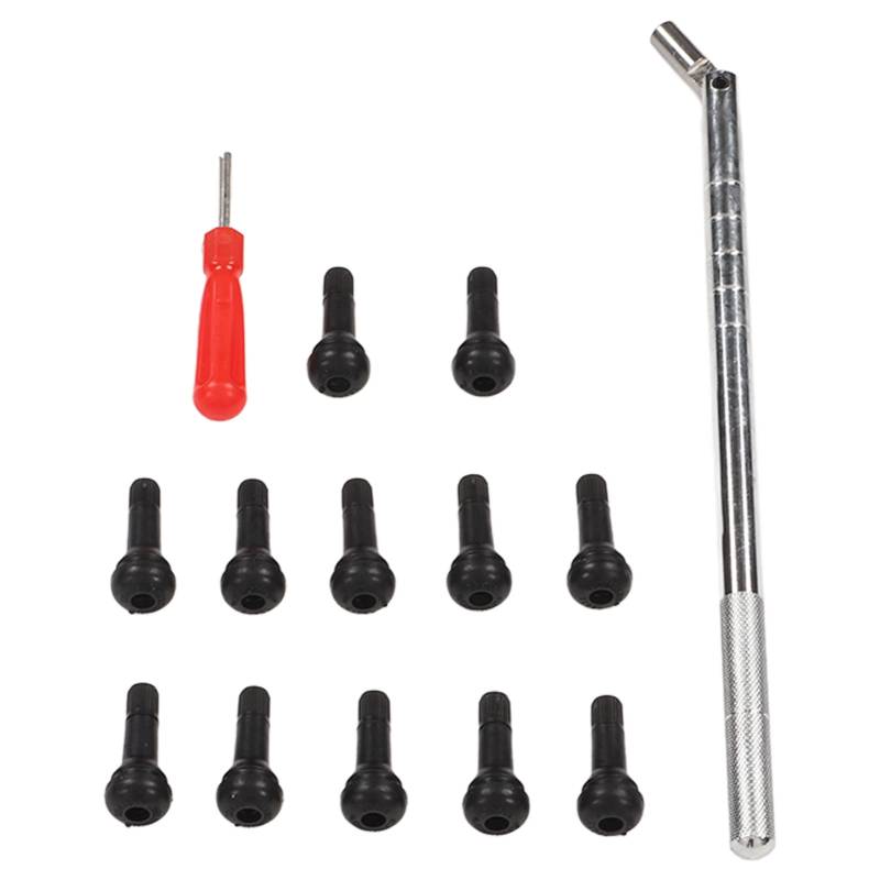 Ldafava Reifenventilstamm Installer Kit Professionelles Langlebiger Einkopf -Ventil -Kernentferner für RVS -Fahrräder Elektrische Autos SUVs SUVs ABS Plastik Metallstahl 14 Teile Set Set von Ldafava