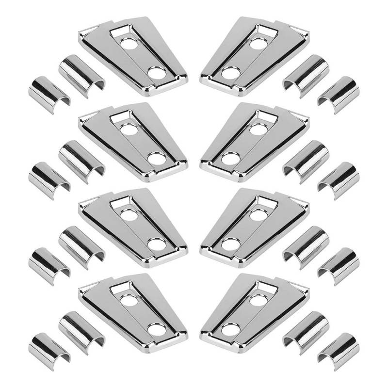 Ldafava Türscharnierabdeckung Trim Kit Langlebige, fade resistente Schutzglossspiegeloberfläche für JK 2007 2017 4 Türen Silber ABS 24PCS Set von Ldafava