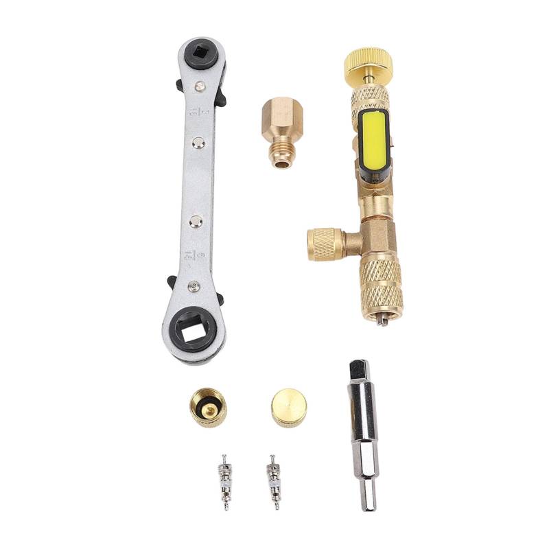 Ldafava Ventilkernentferner-Tool Dual SAE 1/4in und 5/16-Zoll-Portventil-Kernentferner-Installationsprogramm Effiziente, Bequeme anhaltende Verwendung R22 R12 R407 R410 R404 R32 AC-System (19pc Set) von Ldafava