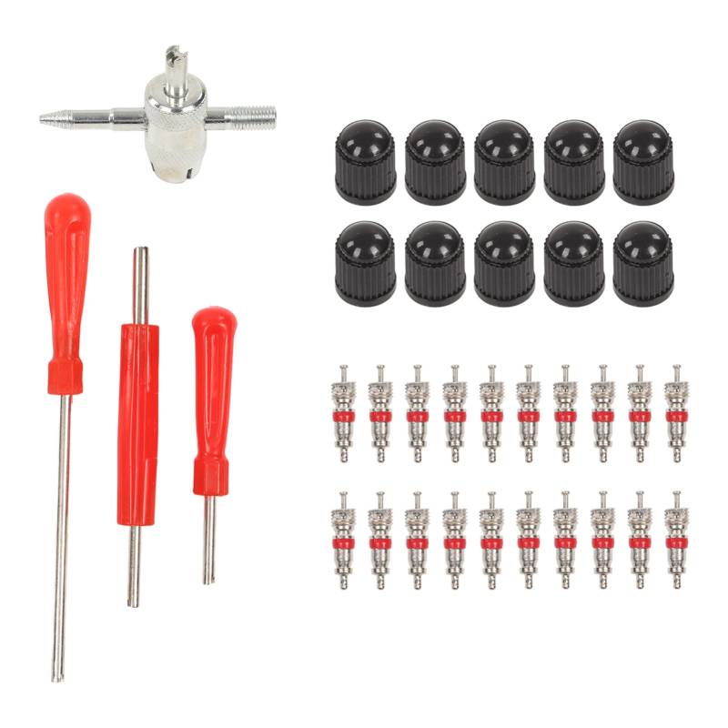Ldafava Ventilstammentfernung Tool Kit Universal Mehrzweckreifen Ventilstamm Installer Remover Reparaturkit für RVS -Fahrräder Automobile ABS Metal 34pcs von Ldafava