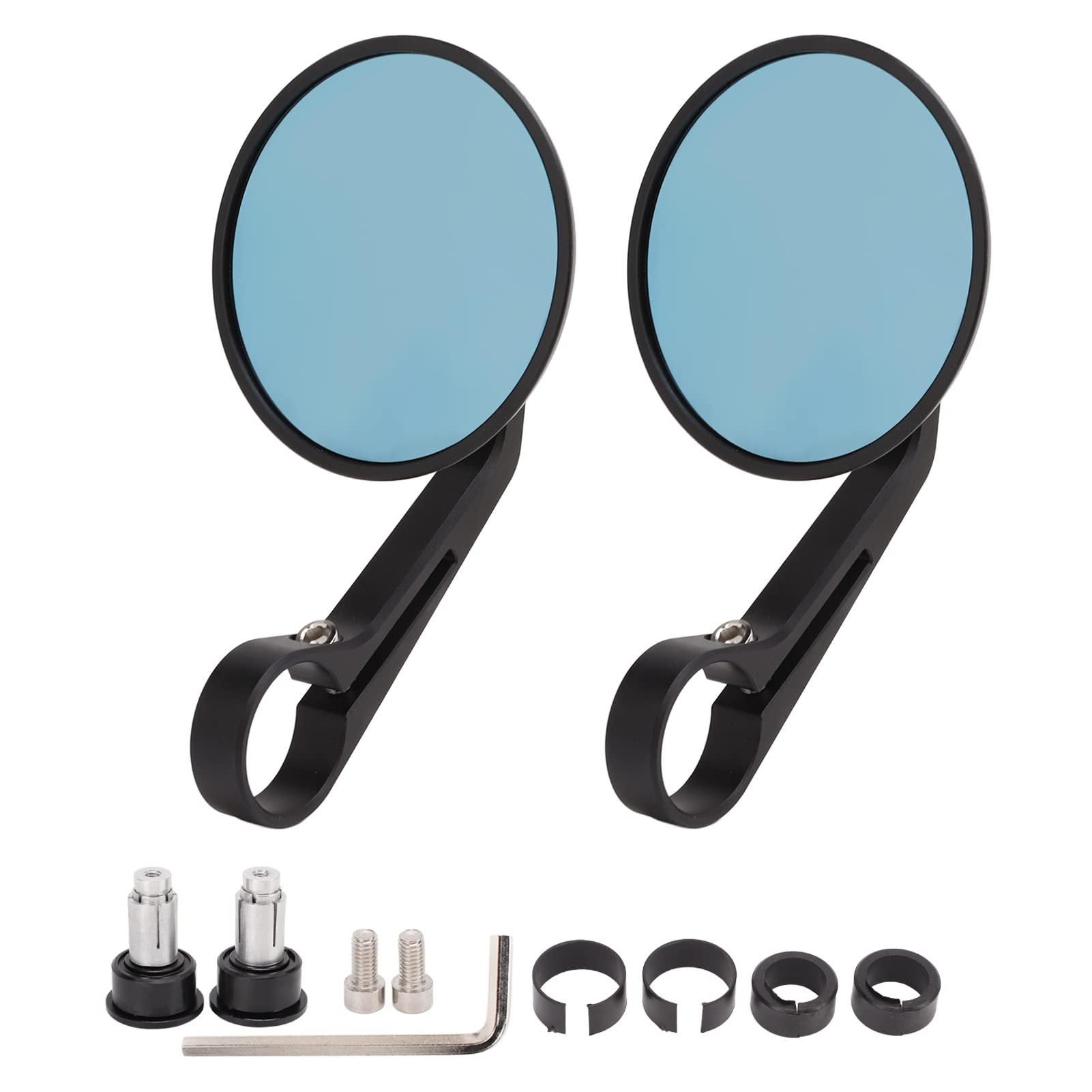 Motorrad Rückspiegel Spiegel Lenkerspiegel Aluminiumlegierblau Konvexe Seitenspiegel Weites Seh Anti Blendung für 13 18 -mm -Lenkerschwarzpaare Motorrad Rückspiegel Spiegel Lenkerspiegel Aluminiumlegierblau Konvexe Seitenspiegel Weites Seh Anti Blendung für 13 18 -mm -Lenkerschwarzpaare von Ldafava
