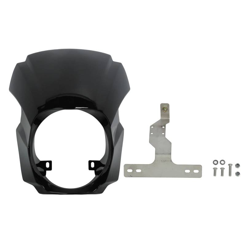 Motorrad-Scheinwerferabdeckung, glatter Rand, Ersatz des Scheinwerfer-Verkleidungsbildschirms, reduziert Ermüdung, verbessert die Stabilität für das Breakout FXBR FXBRS-Modell (Helles Schwarz) von Ldafava