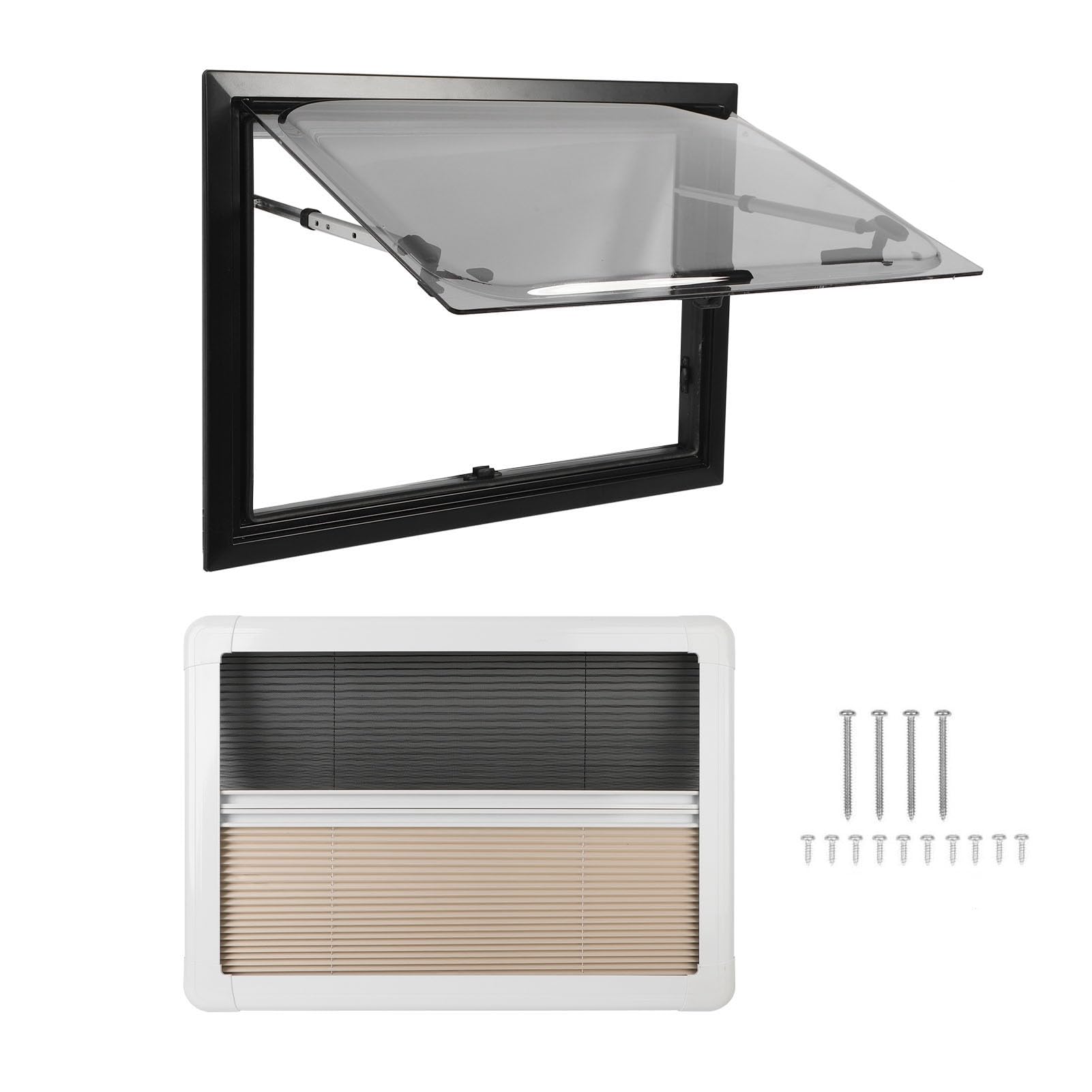 RV Drücken aus dem Öffnungsfenster Doppelschicht Sonnenschatten Privatsphäre Vorhang Einfach zu verwendend zu verwendendem Design für -Anhänger Aluminiumlegierung Rahmen 28 x 16 von Ldafava