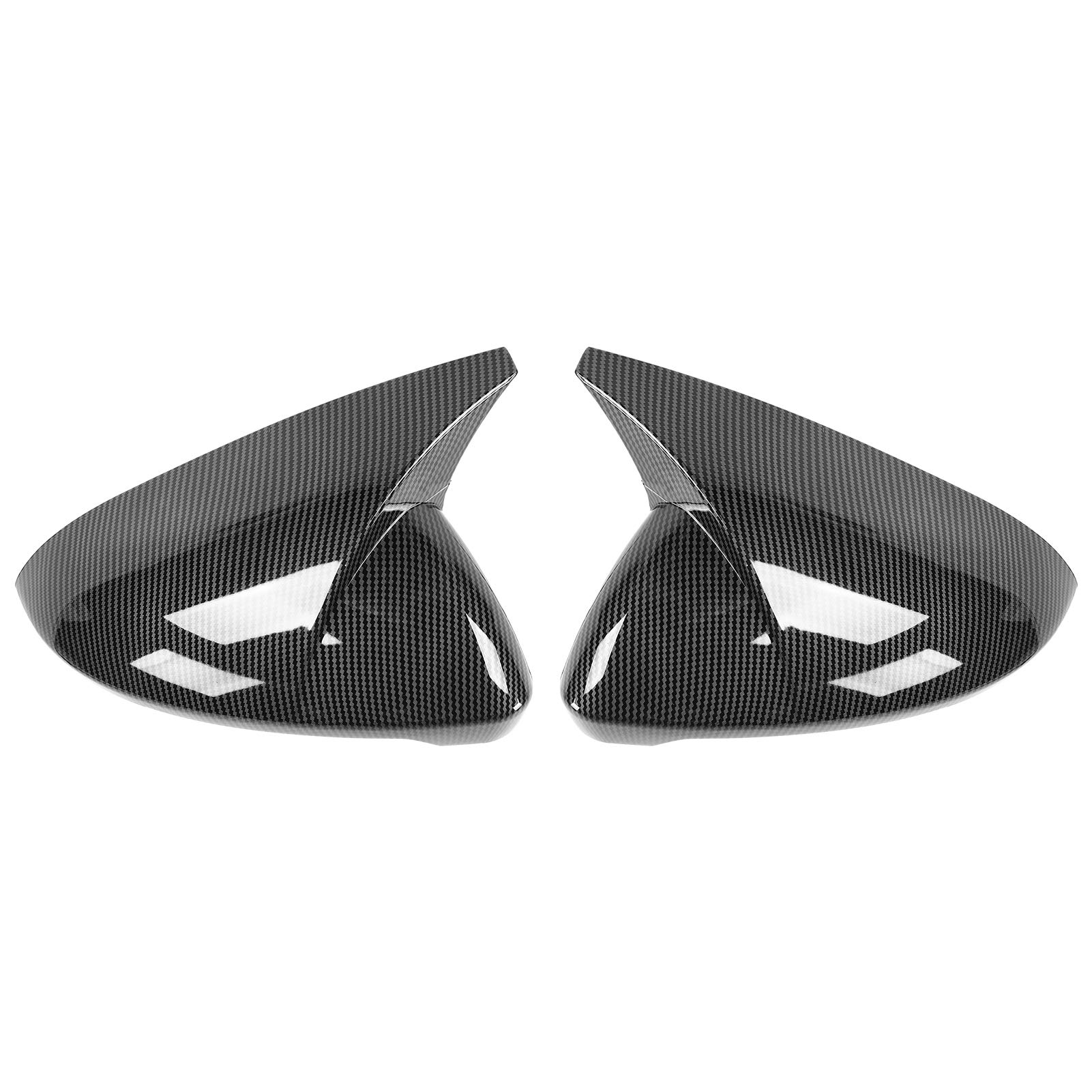 Rückfahrspiegelabdeckung Hornstil ABS Material Links rechter Türspiegel Gehäuse Schutzschutzkappe für MK7 MK7.5 GTD R 2013 2020 Modelle (Kohlefaserstil) von Ldafava