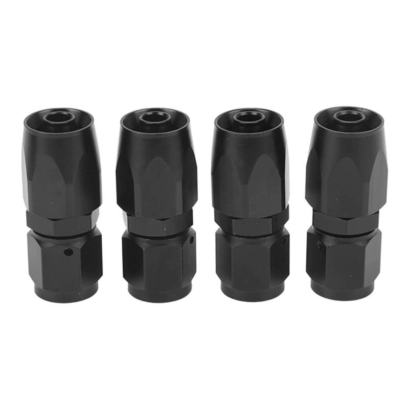 Universal Aluminium An6 Straight Drehschlauchendanpassungsadapter Professionelles Design für Heizölgasrohranschluss Schwarz 4pcs von Ldafava