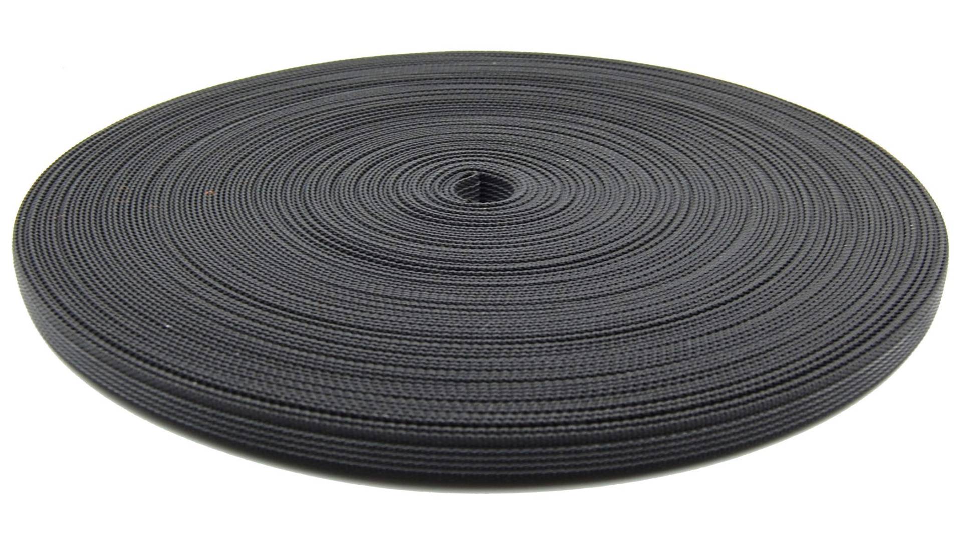 Meterware Polypropylen Gurtband gummiert Breite 15 mm Schwarz Meterware Polypropylen Gurtband gummiert Breite 15 mm Schwarz von Tokiso