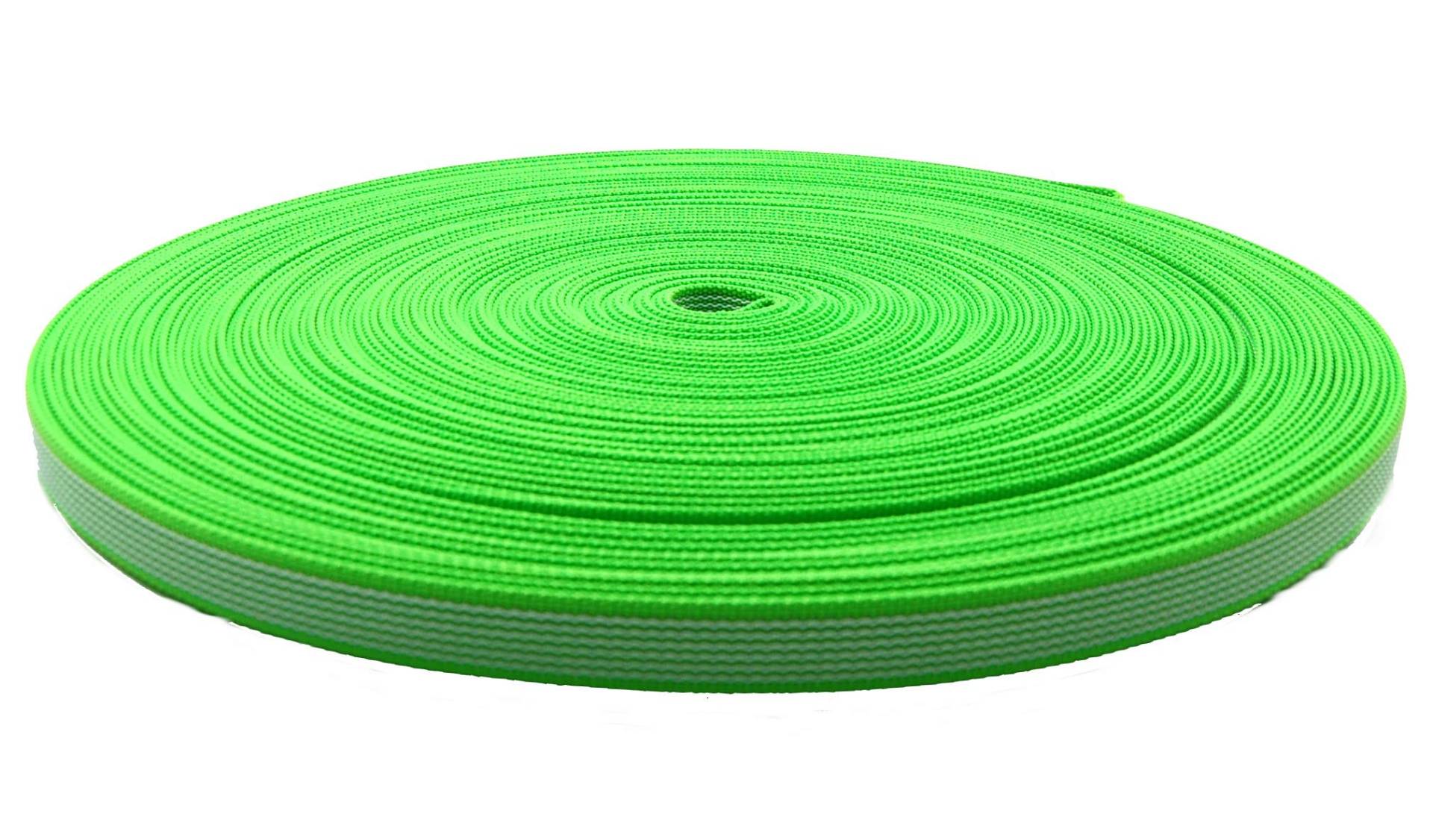Meterware Polypropylen Gurtband gummiert Breite 20 mm Neongrün Meterware Polypropylen Gurtband gummiert Breite 20 mm Neongrün von Tokiso