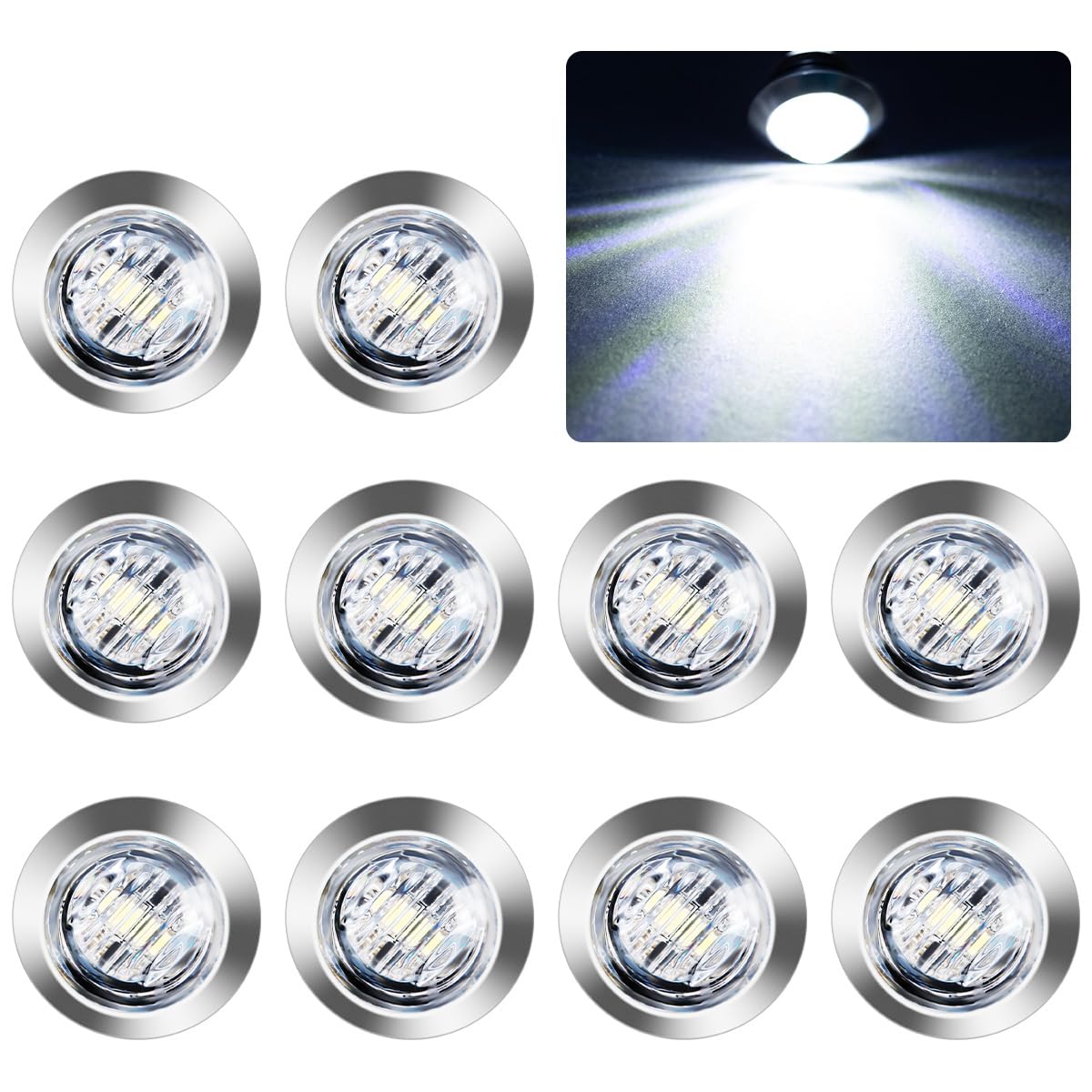 LeKaufen 3/4" Auto Runde LED Seitenleuchten 10 Stück 1,9cm Positionsleuchten Seitenmarkierungsleuchten 12V 24V Kontrollleuchte Begrenzungsleuchten für Lastwagen Anhänger Wohnmobile Wohnwagen (weiß) LeKaufen 3/4" Auto Runde LED Seitenleuchten 10 Stück 1,9cm Positionsleuchten Seitenmarkierungsleuchten 12V 24V Kontrollleuchte Begrenzungsleuchten für Lastwagen Anhänger Wohnmobile Wohnwagen (weiß) von LeKaufen