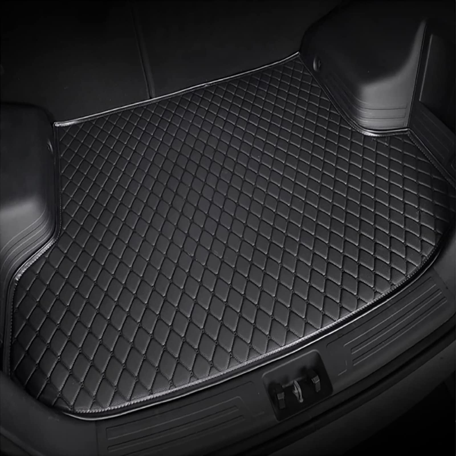 Auto Leder Kofferraummatten Für Benz CLS 2018-2023, Kofferraumwanne Cargo Teppich Allwetter Kratzfeste Schutzmatte Innenraum ZubehöR,A/All-Black von LeaHy