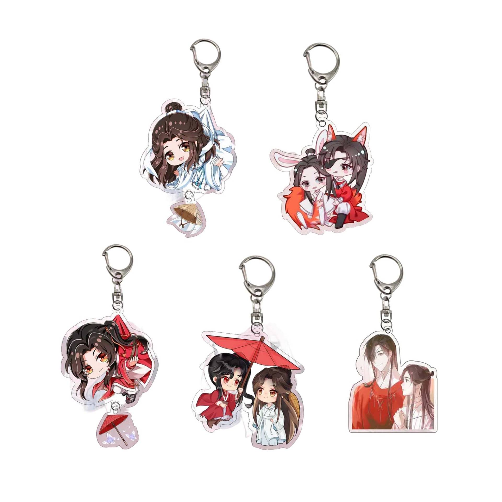 Leadigol Tian Guan Ci Fu Anime süßer Schlüsselanhänger Halter Xie Lian Hua Cheng Collection Schlüsselanhänger Cartoon Figuren Acryl Anhänger Schlüsselanhänger Taschenanhänger, 5 Stück, Mehrfarbig, Leadigol Tian Guan Ci Fu Anime süßer Schlüsselanhänger Halter Xie Lian Hua Cheng Collection Schlüsselanhänger Cartoon Figuren Acryl Anhänger Schlüsselanhänger Taschenanhänger, 5 Stück, Mehrfarbig, von Leadigol