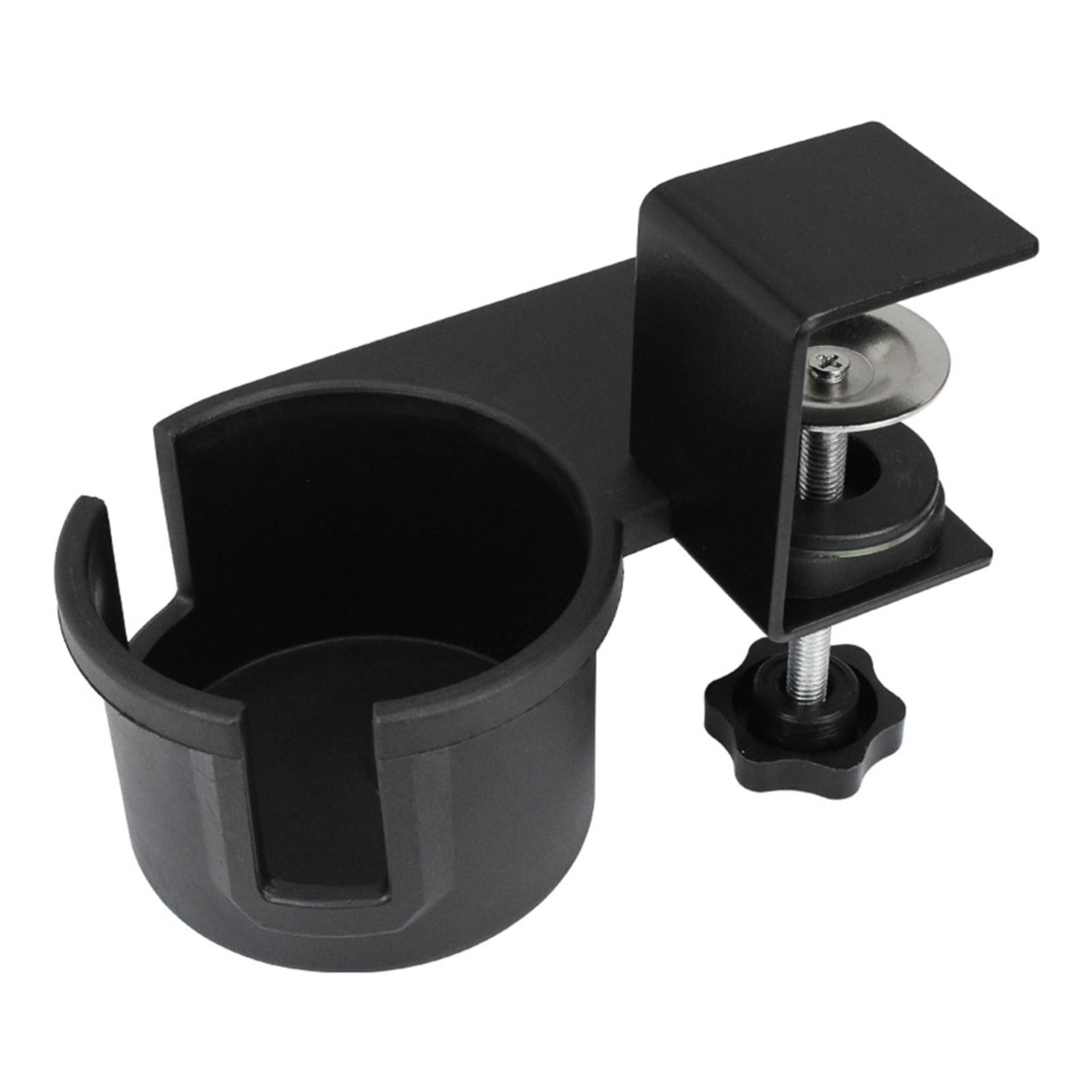 Kaffeebecherhalter, Schreibtisch-Becherhalter, Clip, Untertisch-Becherhalter, 180 Grad drehbar, Anti-Verschütten, verstellbares Clip-Design, schwarz von Leadrop