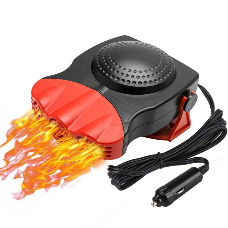 Leaflai 12-V-Autoheizung Antibeschlag, Tragbare Autoheizung 150-W-Windschutzscheiben-Entfroster, 2-in-1-Heizung/Kühlung Mini-Auto-Heizlüfter der Zigarettenanzünder einsteckt von Leaflai