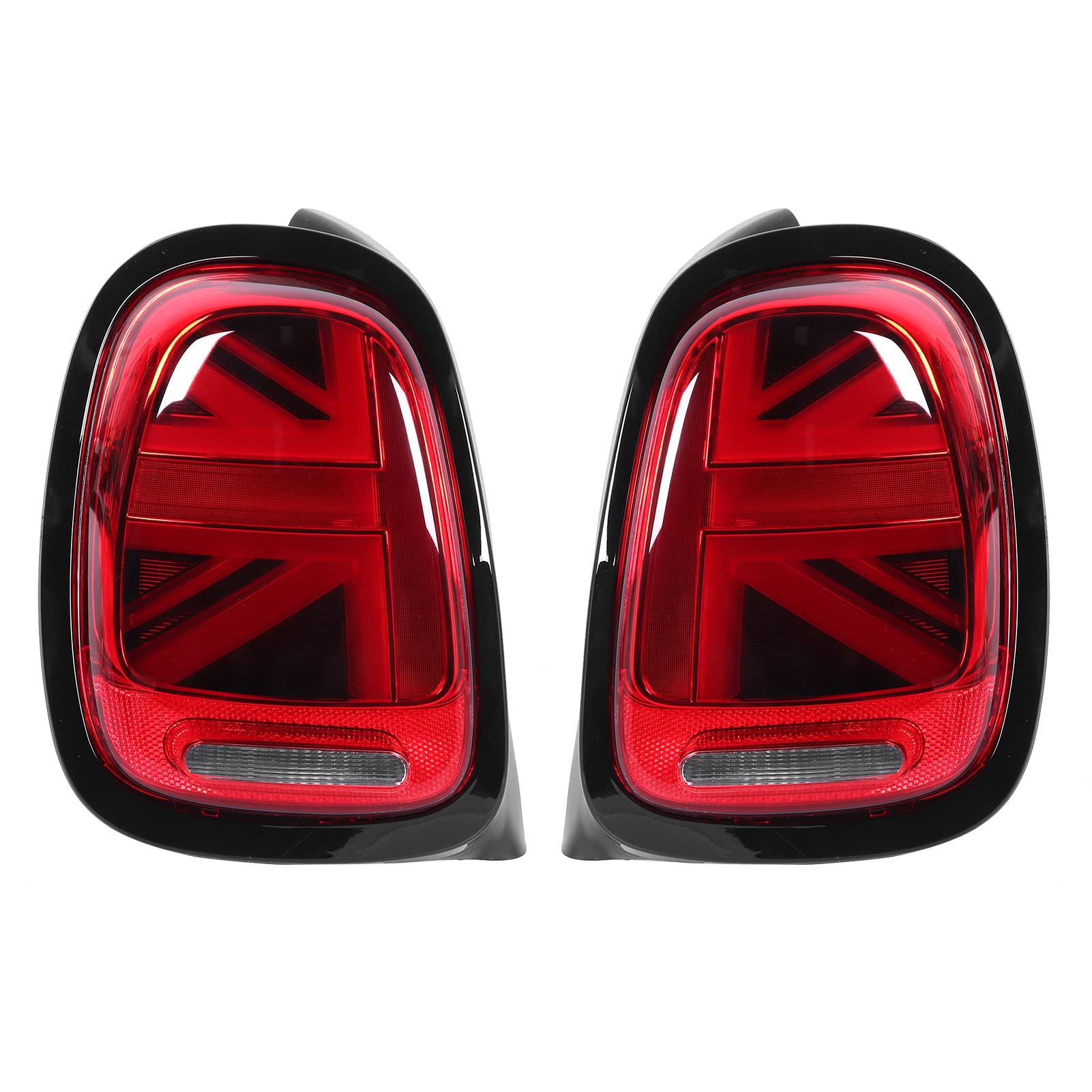 Leapiture JCW Union Jack Voll-LED-Rücklichter, Rote Linse, Rücklicht, Auto-Rücklicht, Fahrzeugzubehör, Passend Für F55 F56 F57 2014-2020 von Leapiture