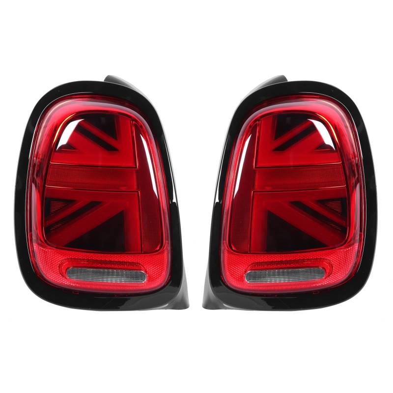 Leapiture JCW Union Jack Voll-LED-Rücklichter, rotes Glas, Rücklicht, Auto-Rücklichtbaugruppe, Fahrzeugzubehör, passend für F55 F56 F57 2014–2020 von Leapiture