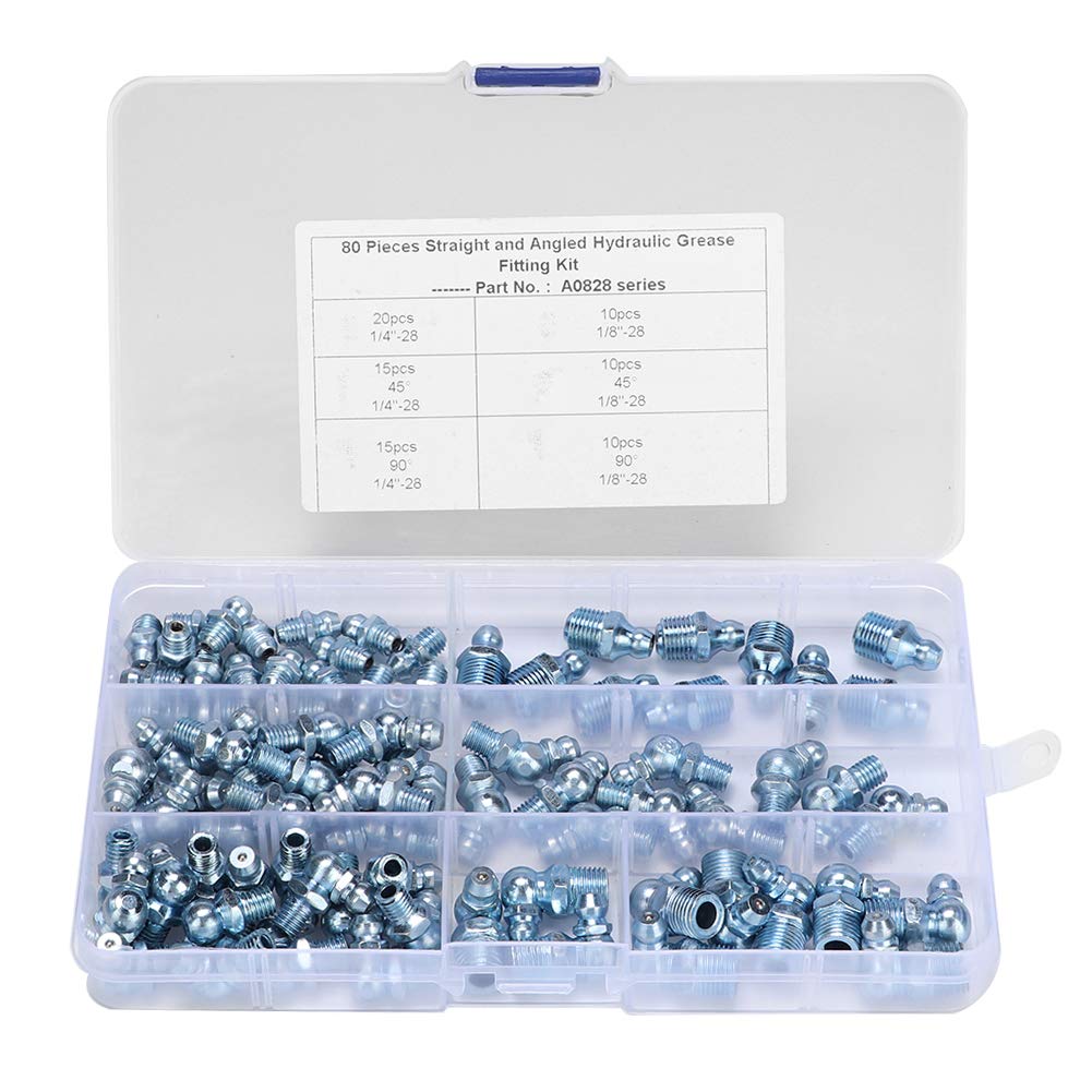 Leapiture Schaltleitungen 80pcs gerade Biegung Fett Zerk 1/8in-28 45 ° verzinkte Blaue Zinkeisen-Sechseck-Düsen-Fettadapter Leapiture Schaltleitungen 80pcs gerade Biegung Fett Zerk 1/8in-28 45 ° verzinkte Blaue Zinkeisen-Sechseck-Düsen-Fettadapter von Leapiture