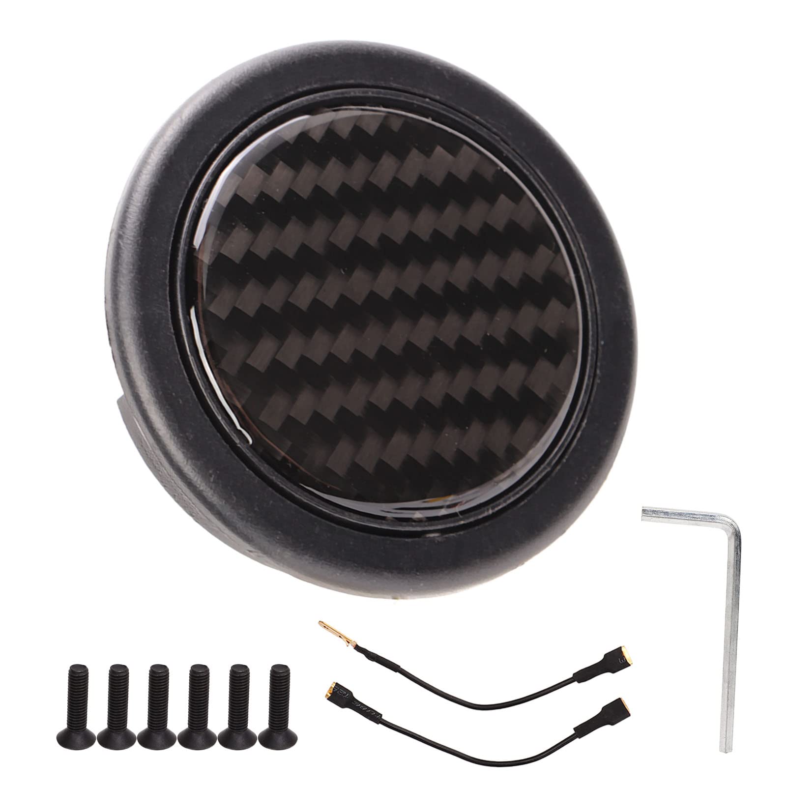 Leaviture Lenkradhornknopf mit 50 mm Durchmesser Kohlefaser Universal Car Horn -Startknopf Austausch für 6 Schrauben Lenkrad Lenkrad Leaviture Lenkradhornknopf mit 50 mm Durchmesser Kohlefaser Universal Car Horn -Startknopf Austausch für 6 Schrauben Lenkrad Lenkrad von Leapiture