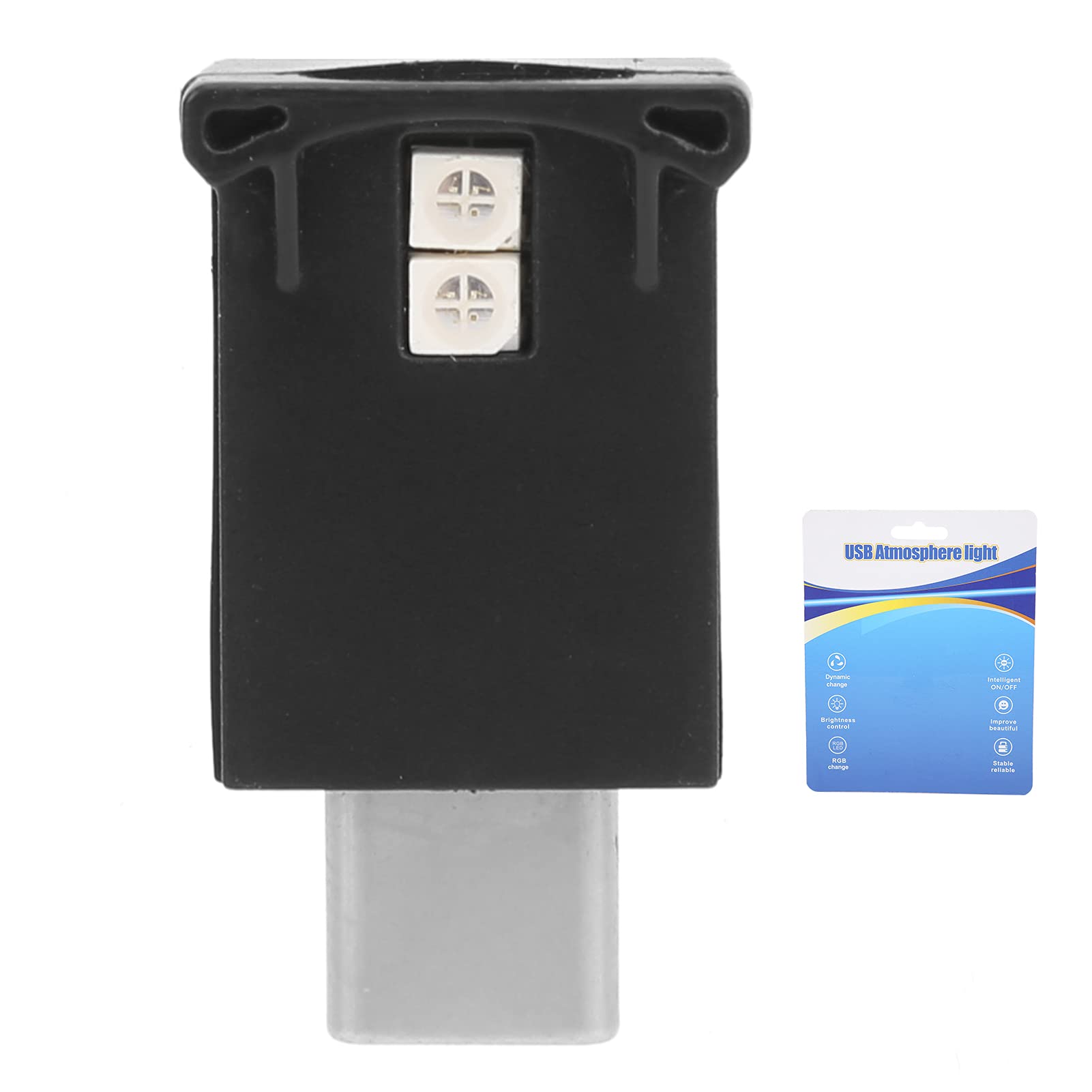 Typ C LED Ambientelicht, 8 Farben RGB Auto Innenbeleuchtung Dynamischer Farbverlauf Helligkeit Einstellbare Auto Innenatmosphäre Lampe Typ C LED Ambientelicht, 8 Farben RGB Auto Innenbeleuchtung Dynamischer Farbverlauf Helligkeit Einstellbare Auto Innenatmosphäre Lampe von Leapiture