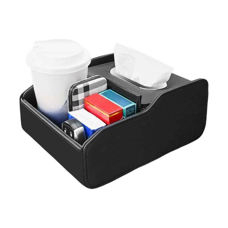 Getränkehalter Für Mittelkonsole - Cup Tissuehalter Mit Stauraum, Armlehnen Organizer Rutschfestem Getränke Ticketfach | Multifunktionaler Ticketbox Für Die Armlehne des Autos Für Reisen & Alltag von LearnLyrics