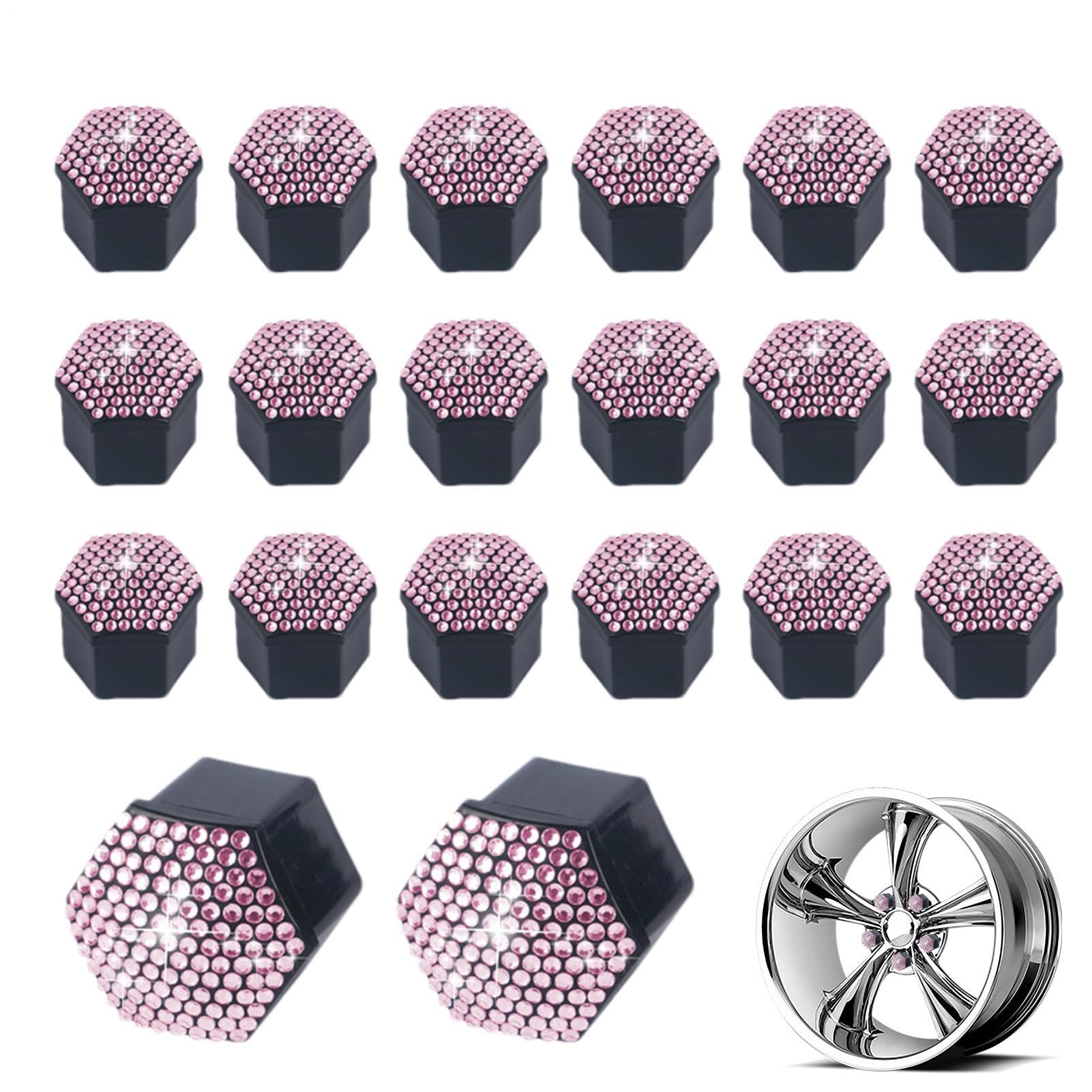 Radmutterkappen | Set mit 20 glänzenden Abdeckungen für Bolzen | dekorativer Schutz gegen Kratzer, abnehmbar, für Fahrzeuge mit Staubbeständigkeit Radmutterkappen | Set mit 20 glänzenden Abdeckungen für Bolzen | dekorativer Schutz gegen Kratzer, abnehmbar, für Fahrzeuge mit Staubbeständigkeit von LearnLyrics