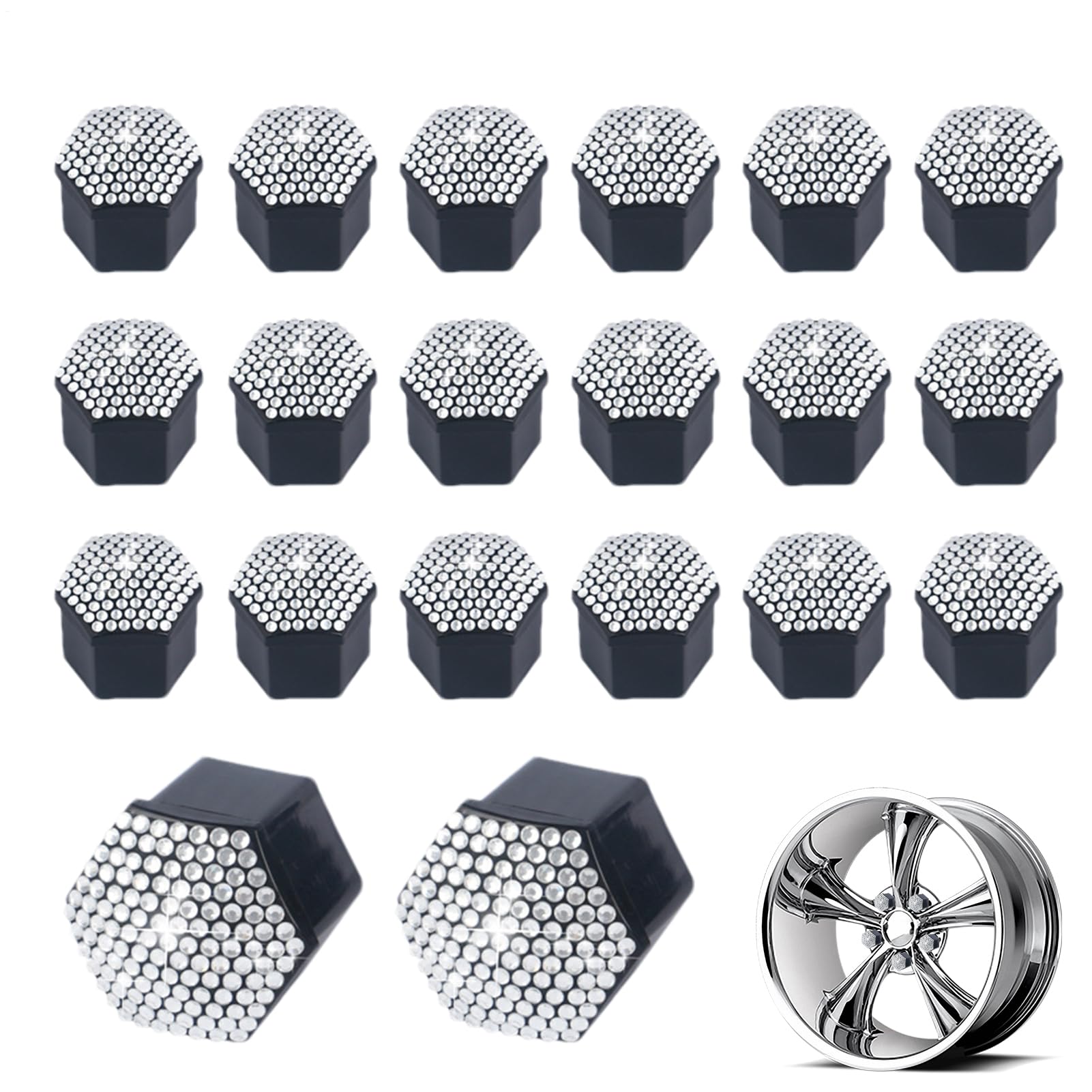Radmutternkappen | Sparkle Abdeckungen für Bolzen – 20 Stück | Dekorative Anti-Kratz-Kapseln für Nutzfahrzeuge und Lieferwagen mit Felgenschutz Radmutternkappen | Sparkle Abdeckungen für Bolzen – 20 Stück | Dekorative Anti-Kratz-Kapseln für Nutzfahrzeuge und Lieferwagen mit Felgenschutz von LearnLyrics