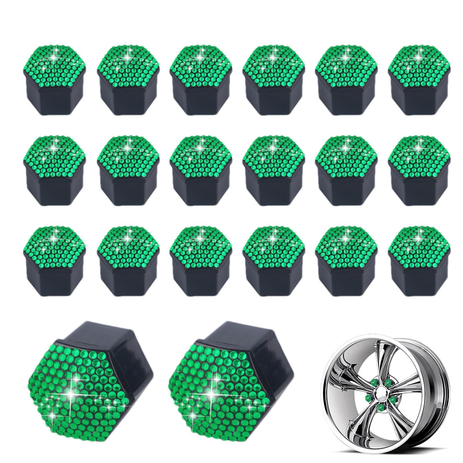 Shining Hub Radkappen für Reifenbolzen, glänzend, dekorativer Schutz, kratzfest, abnehmbar, für Fahrzeuge mit Staubbeständigkeit, 20 Stück Shining Hub Radkappen für Reifenbolzen, glänzend, dekorativer Schutz, kratzfest, abnehmbar, für Fahrzeuge mit Staubbeständigkeit, 20 Stück von LearnLyrics