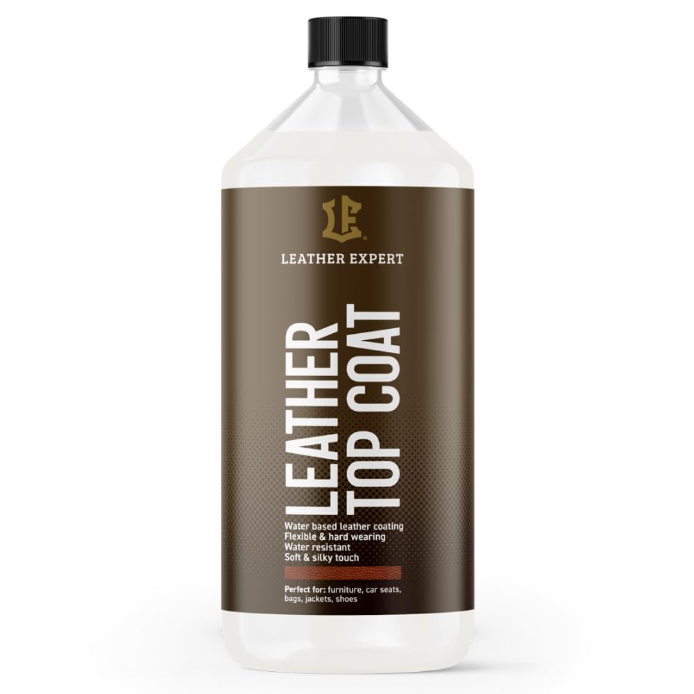 Farbfixierend Leder Finish Halbmatt 1000ml - Lederfinish für Handwerker - Leather Top Coat für alle Arten Glattleder – Klarlack schützt vor Feuchtigkeit und Beschädigungen von Leather Expert