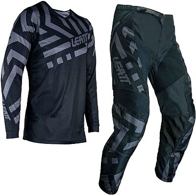 Leatt 3.5 S24 Stealt, Set Trikot/Textilhose Kinder - Schwarz/Grau - S von Leatt