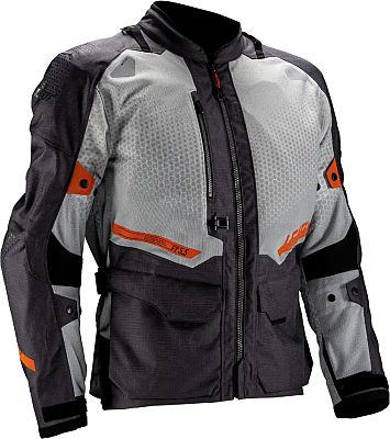 Leatt ADV FlowTour 5.5, Textiljacke wasserdicht - Hellgrau/Dunkelgrau/Orange - XXL von Leatt