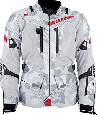 Leatt ADV FlowTour 7.5 Camo, Textiljacke wasserdicht - Grau/Hellgrau/Schwarz/Rot - XXL von Leatt