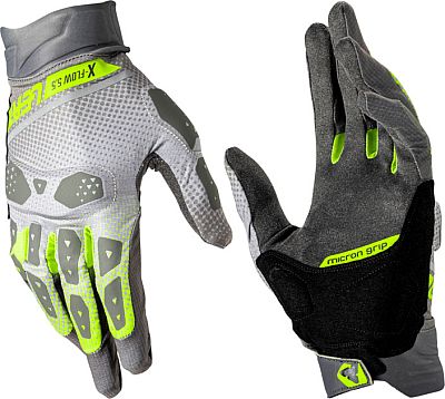 Leatt ADV X-Flow 5.5 Kurz, Handschuhe - Grau/Schwarz/Neon-Gelb - L von Leatt
