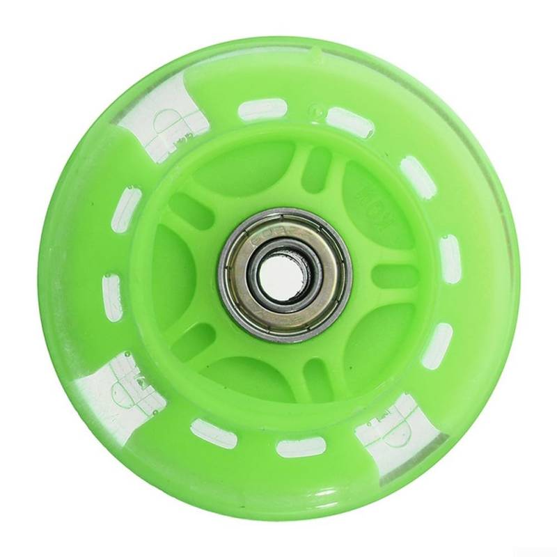 PU-Rollerräder mit LED-Blitz, 2-teiliges Ersatz-Set für reibungsloses Skating-Erlebnis (grün) von Lecreatekit