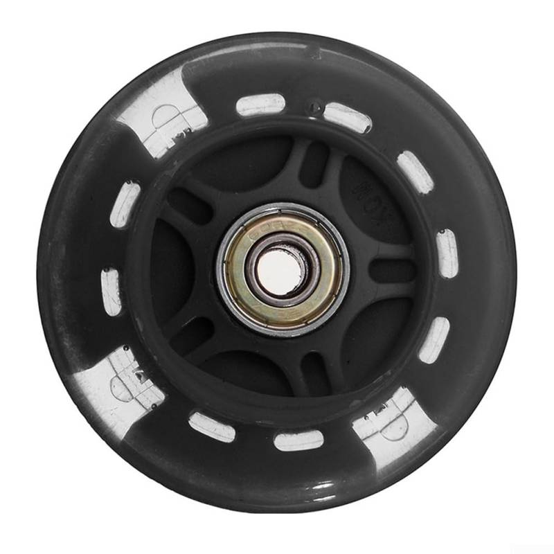 PU-Rollerräder mit LED-Blitz, 2-teiliges Ersatz-Set für reibungsloses Skating-Erlebnis (schwarz) von Lecreatekit