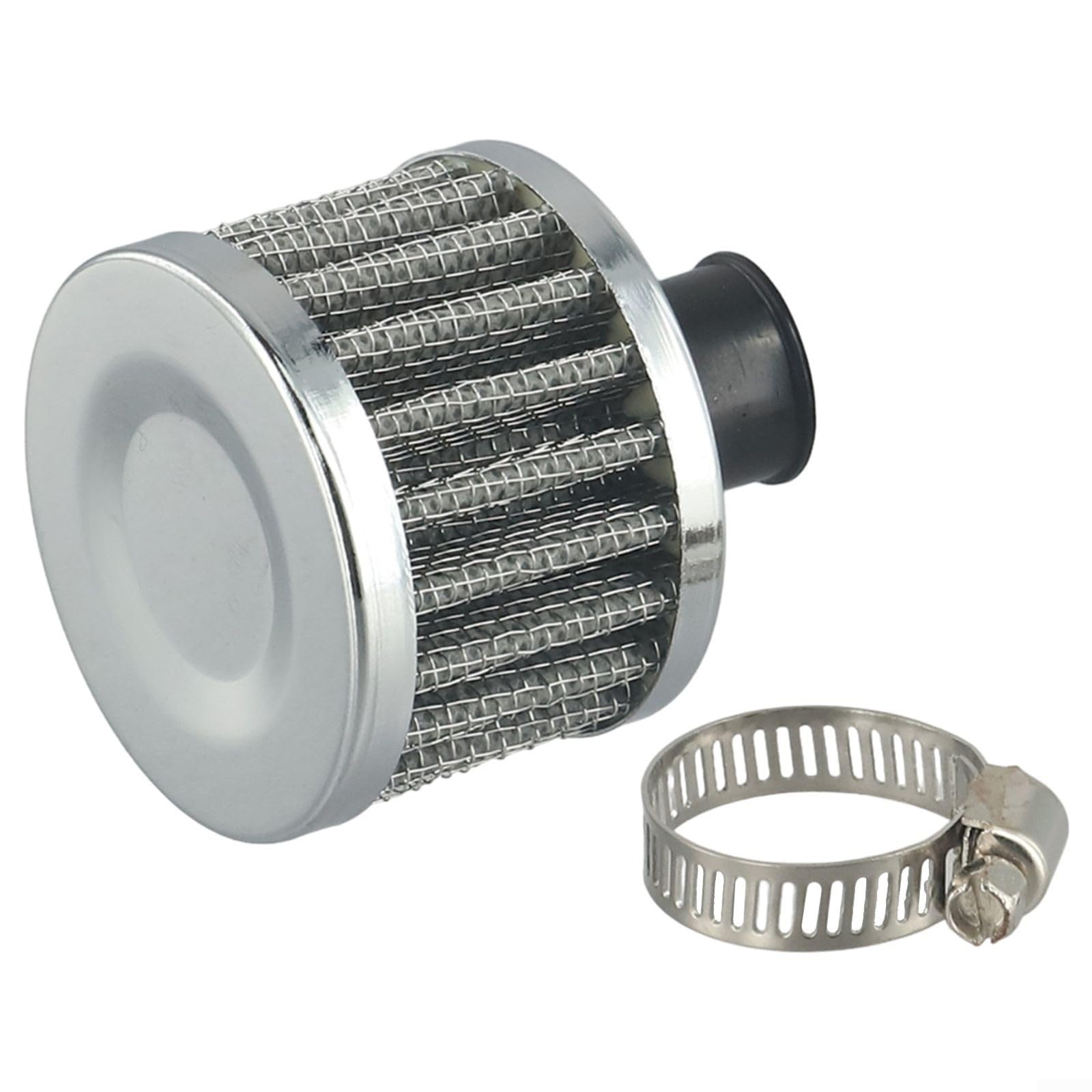 Schlankes Design, 12 mm, rundes Kurbelgehäuse, Öl-Luftfilter, steigert die Leistung in verschiedenen Fahrzeugtypen (Silber) von Lecreatekit