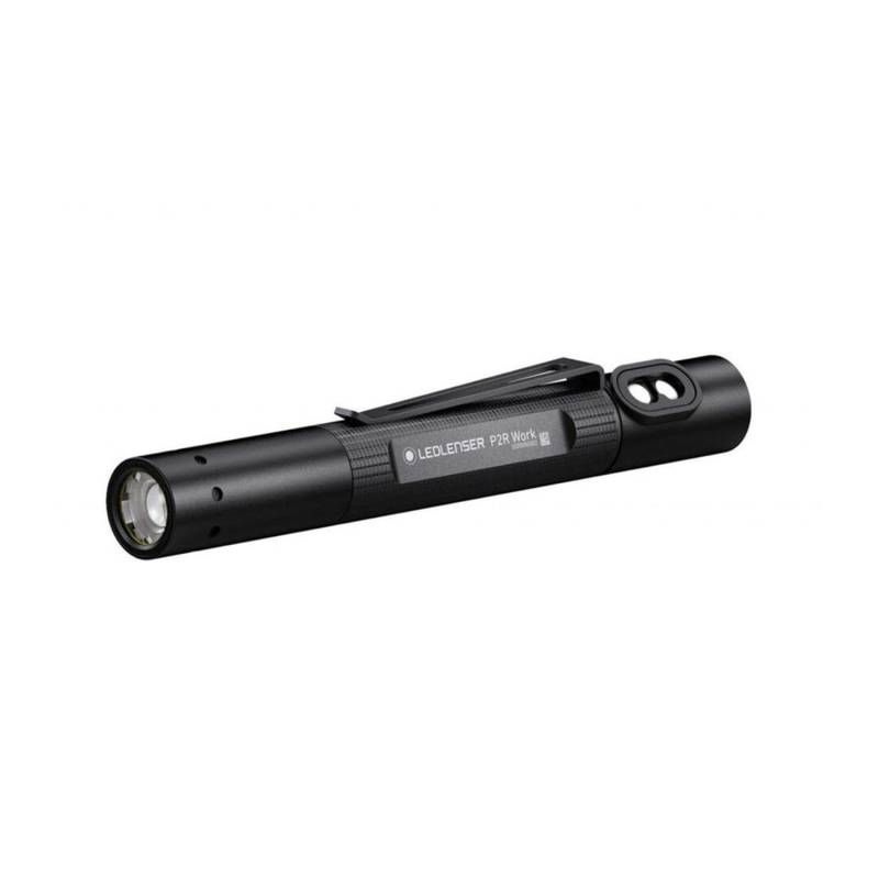 Ledlenser P2R Work Mini LED Stiftleuchte für Werkstatt u. Handwerker, aufladbar mit Lithium Akku, 110 Lumen, fokussierbar, Leuchtweite 90m, Clip, USB Magnetladekabel u. Clip, Penlight, único von Ledlenser