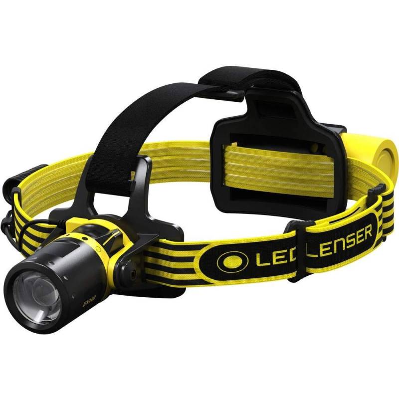 Ledlenser EXH8 LED Stirnlampe, explosionsgeschützt, Ex-Zone 0/20, fokussierbar, mit rotem Rücklicht, mit Batterie, 180 Lumen, 120 Meter Leuchtweite, 40 Stunden Leuchtdauer, 1 Stk. von Ledlenser