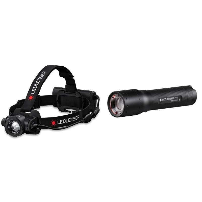 Ledlenser H15R Core Stirnlampe LED & P7R Taschenlampe LED, 1000 Lumen, aufladbar mit Lithium 18650 Akku, 210m Leuchtweite, bis zu 40h Laufzeit, inkl. Magnetladesystem u. Wandhalterung, Flashlight von Ledlenser