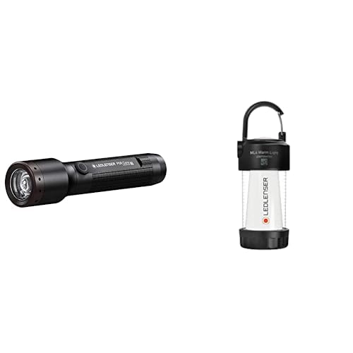 Ledlenser P5R Core kompakte Taschenlampe LED & ML4 Warm Light LED Laterne, aufladbar 14500 Akku, 300 Lumen, blendfrei (patentiert), bis 40h Laufzeit, Rotlicht, 1xAA Batteriebetrieb möglich, Karabiner von Ledlenser