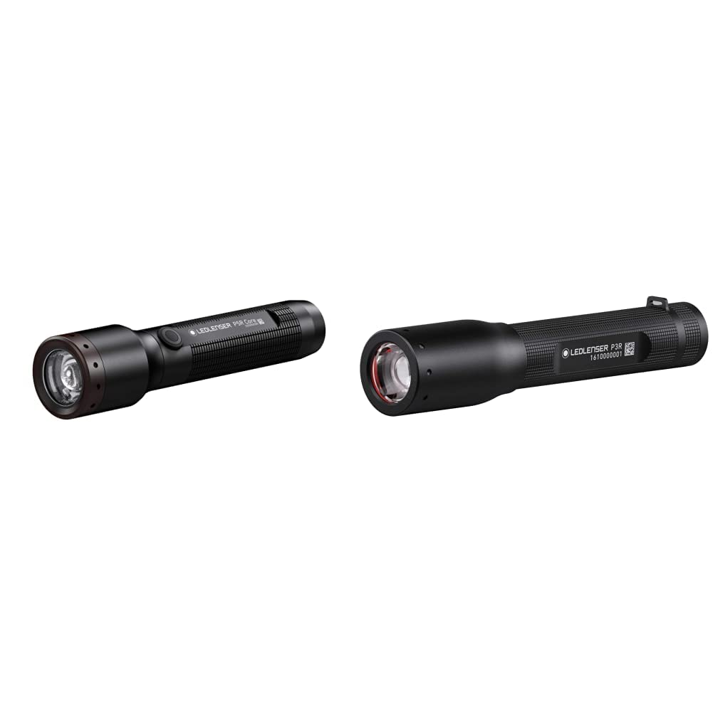 Ledlenser P5R Core kompakte Taschenlampe LED & P3R mini Taschenlampe LED, 140 Lumen, fokussierbar, aufladbar, 100m Leuchtweite, bis zu 6h Laufzeit, mit Lithium Akku, Ladestation und Handschlaufe von Ledlenser