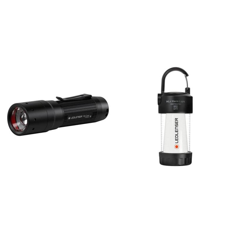 Ledlenser P6 Core Taschenlampe, maßgeschneidertes Licht durch das Advanced Focus System & ML4 Warm Light LED Laterne, aufladbar 14500 Akku, 300 Lumen, blendfrei (patentiert), bis 40h Laufzeit von Ledlenser