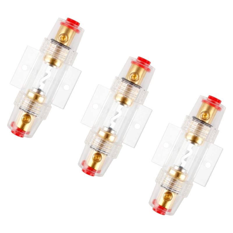 Auto Sicherungshalter 3Pcs Inline-Sicherungshalter 60A Audio Inline-Leistungsschalter Sicherung AGU Sicherungen für Pkw-Audio, Alarm, Verstärker, Kompressoren von Ledoo