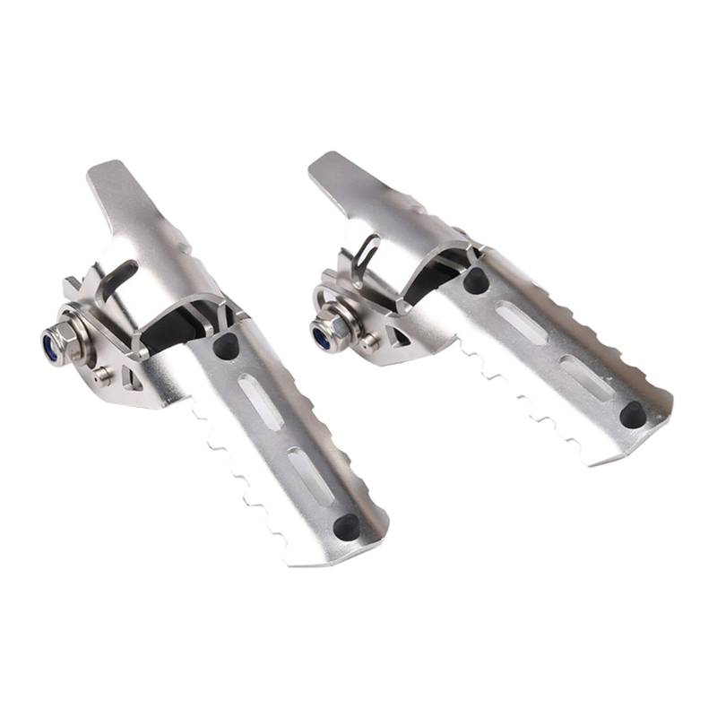LeeQinersw 2pcs Motorcycle Motor Guard Highway Footrups Folding Foot Clips High Performance Foot Pegs, Silber von LeeQinersw