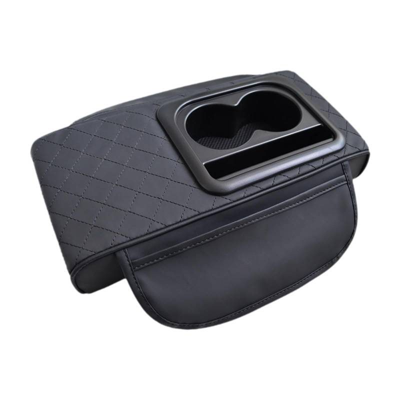 LeeQinersw Auto Armlehne Kissen Mittelkonsole Schutz Universal PU Armlehne Kissen für SUVs LKW, Schwarz von LeeQinersw