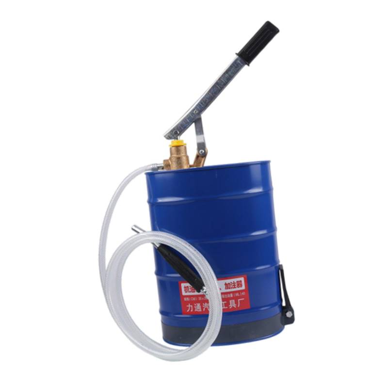 LeeQinersw Getriebeflüssigkeitsfüllpumpe Handdrucktyp Mehrnutzung liefert 10 l 2 m Schlauch Automobile LKW Handbuch Ölpumpenfüller, Blau von LeeQinersw