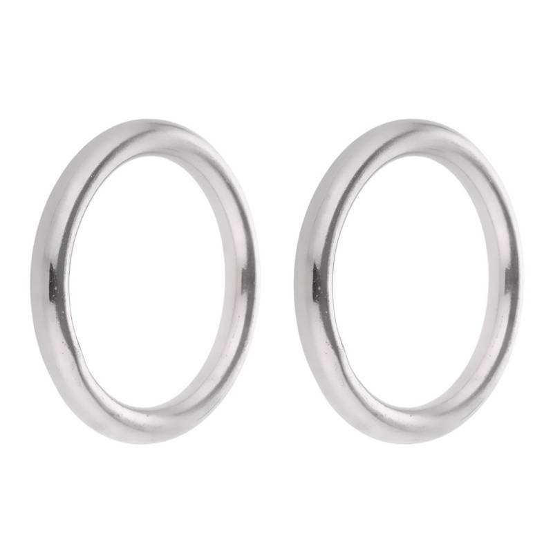 1 Paar O-Ring aus Edelstahl, glatt geschweißt, poliert, 6 x 25 mm von Leeadwaey