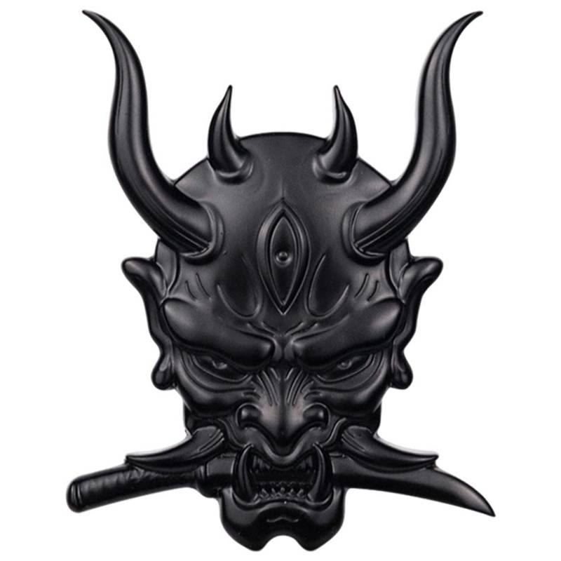 Japanische Oni Samurai Aufkleber für Auto Motorrad Logo Dekoration Aufkleber Schwarz von Leeadwaey