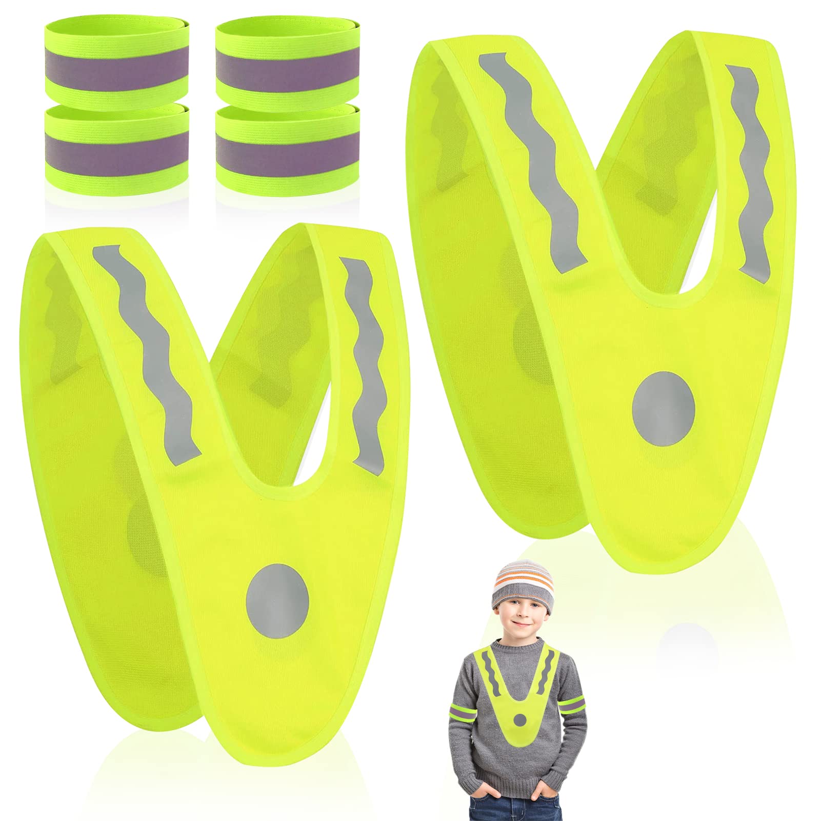 Leeelyan Warnweste Kinder,2 Stück Sicherheitsweste Reiten mit 4 Stück Reflektorband,Reflektorweste Kinder,Kinderwarnweste,Warnschutzweste Kinder,Leuchtweste Reflektorweste,Reflektor Dreieck Kinder Leeelyan Warnweste Kinder,2 Stück Sicherheitsweste Reiten mit 4 Stück Reflektorband,Reflektorweste Kinder,Kinderwarnweste,Warnschutzweste Kinder,Leuchtweste Reflektorweste,Reflektor Dreieck Kinder von Leeelyan