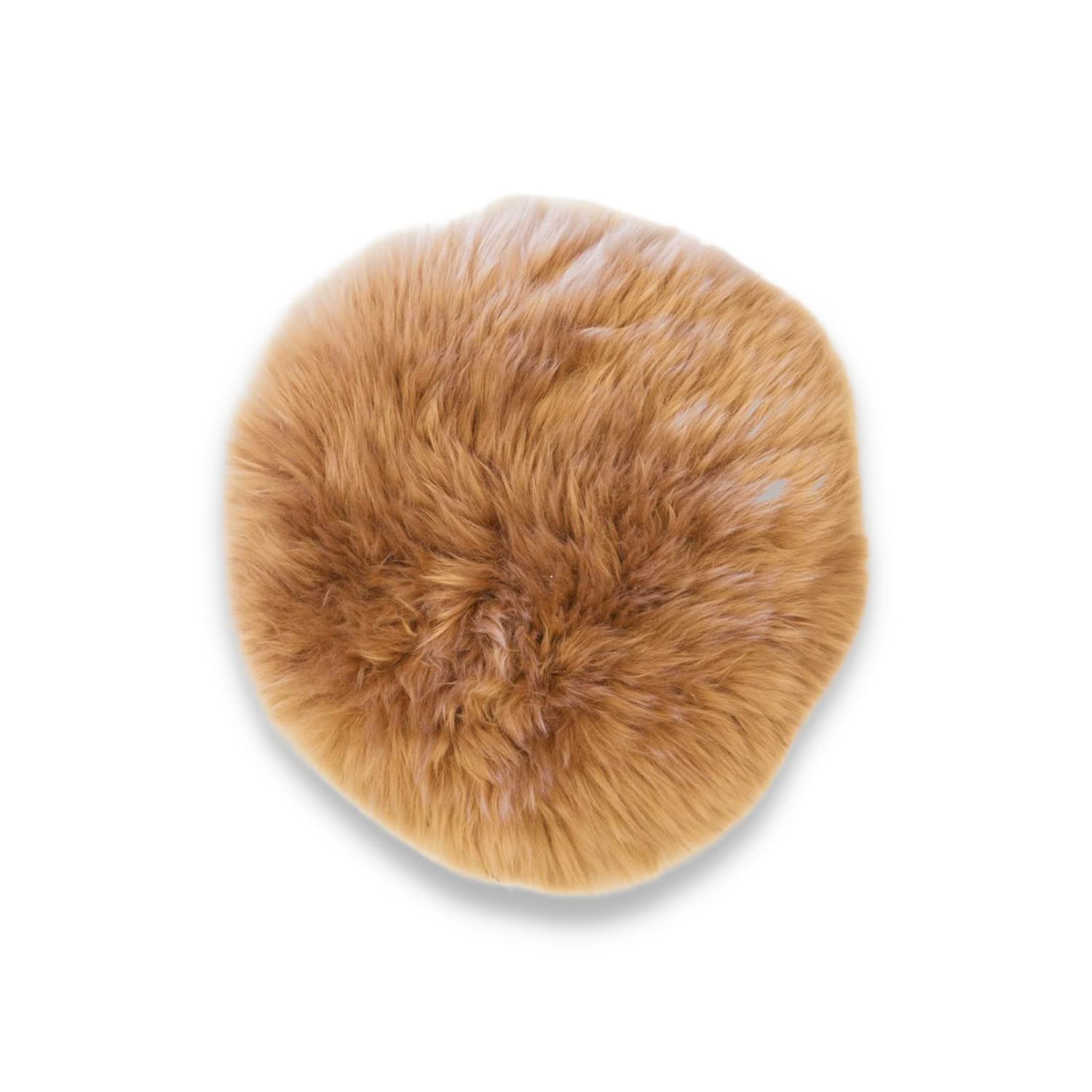 Leibersperger Felle Lammfell Sitzkissen rund Ø 34cm – Echtes Merino Lammfell – rutschfest – Gemütlich und wärmend – Optischer Hingucker – Lange Haltbarkeit (Hellbraun) von Leibersperger