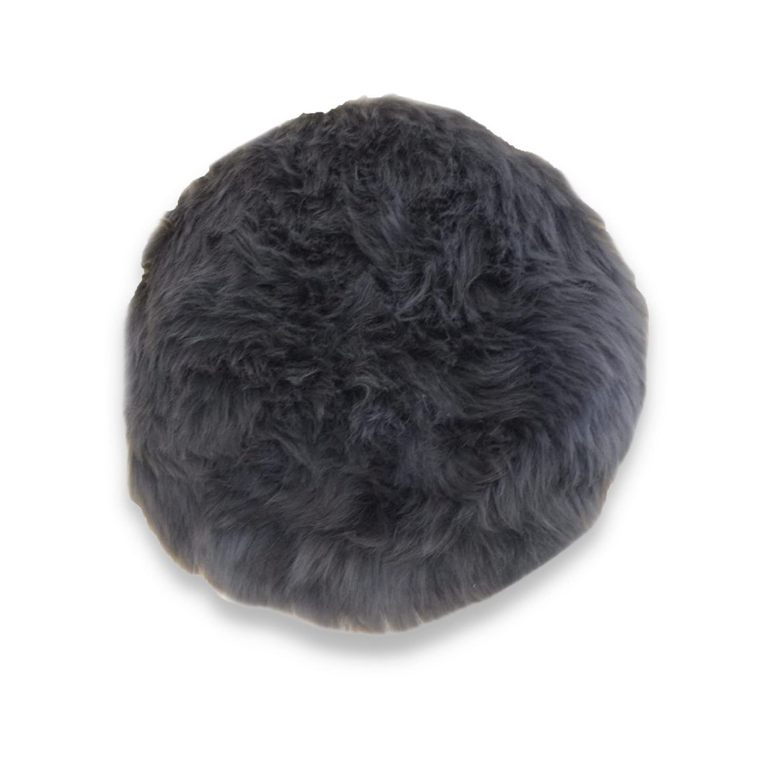 Leibersperger Felle Lammfell Sitzkissen rund Ø 34cm – Echtes Merino Lammfell – rutschfest – Gemütlich und wärmend – Optischer Hingucker – Lange Haltbarkeit (anthrazit) von Leibersperger
